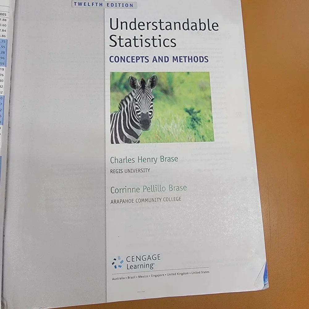 Understandable Statistics Concepts And Methods 12E Brase 12th Edition Textbook